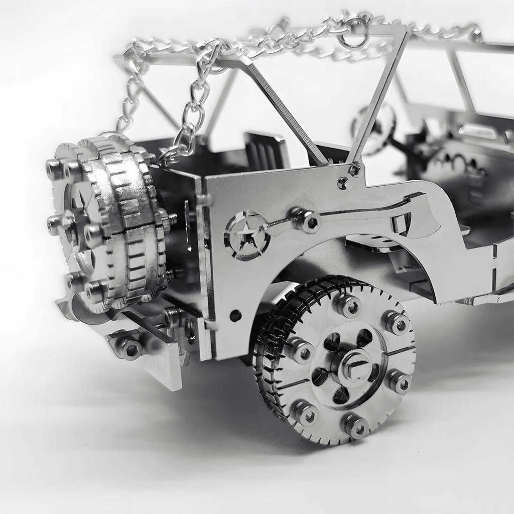 Iron Blood Combat Vehicle 3D Metal Puzzle Model Kit, 100+PCS Steampunk Mechanical Assembly Kit, Stainless Steel DIY Puzzle Model, Desktop Display Collectible & Engineering Hobby Kit for Adults