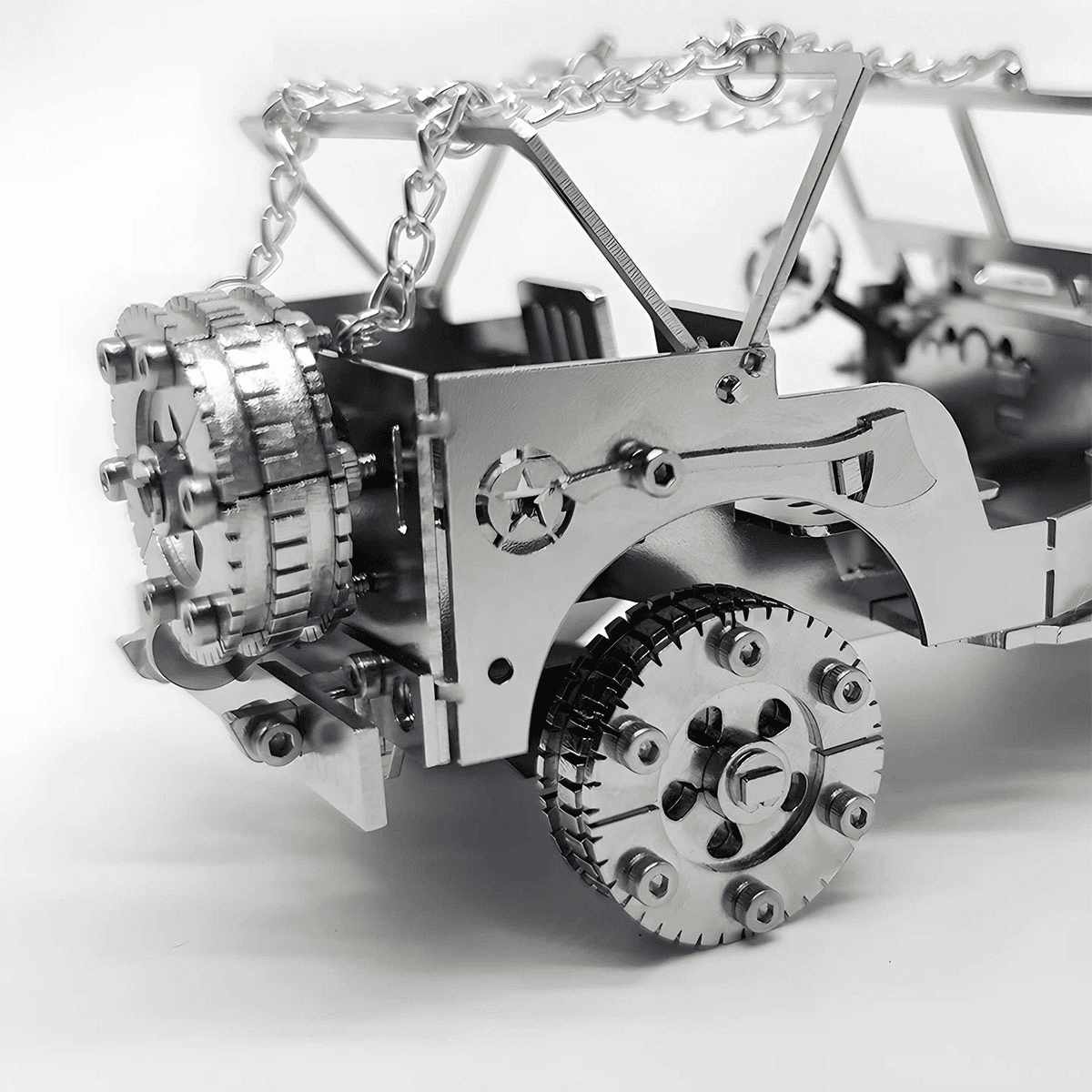 Iron Blood Combat Vehicle 3D Metal Puzzle Model Kit, 100+PCS Steampunk Mechanical Assembly Kit, Stainless Steel DIY Puzzle Model, Desktop Display Collectible & Engineering Hobby Kit for Adults