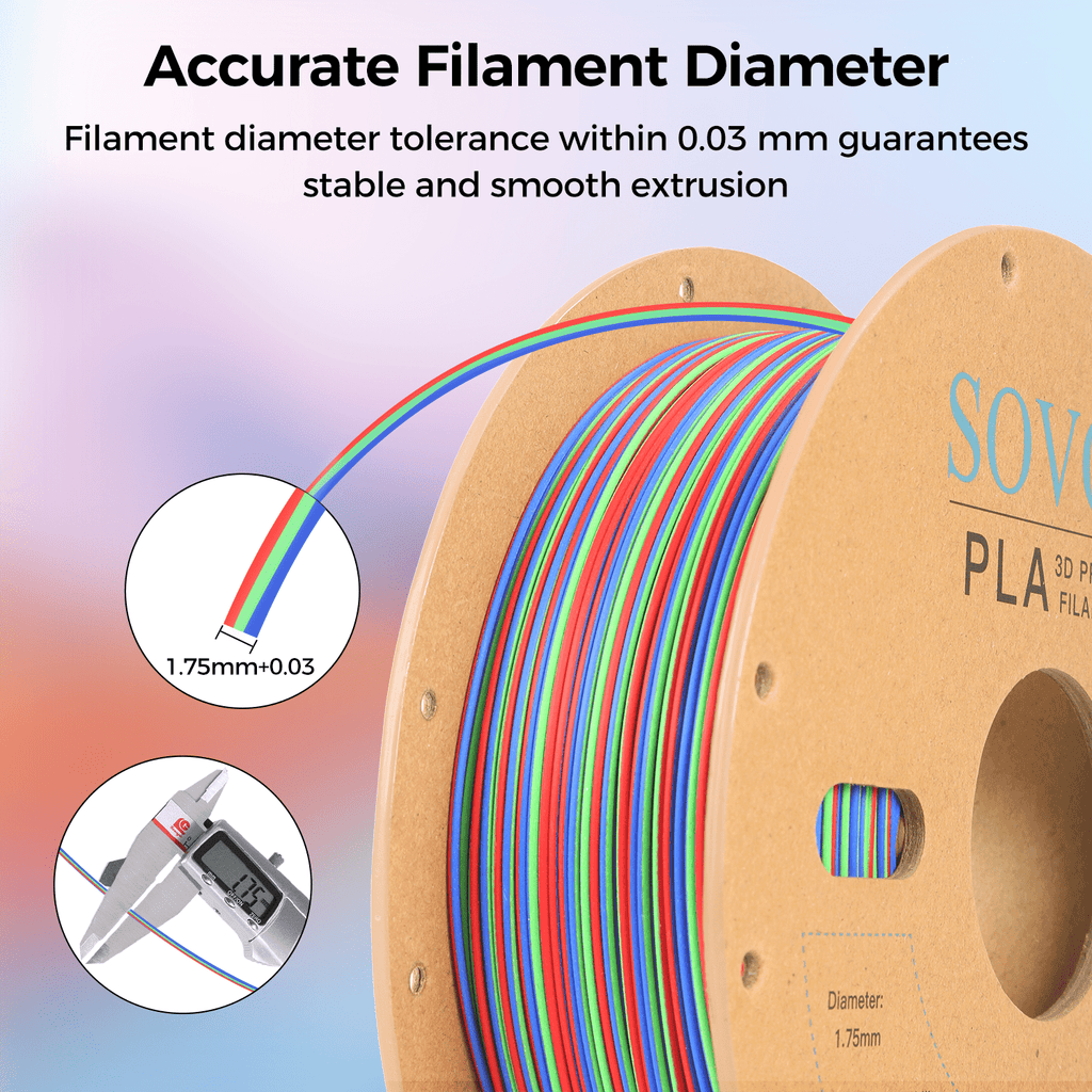 Sovol Silk PLA Filament with Blue Glitter 1kg 1.75mm, Color Changeable 3D Printer Filament 2.2lbs, Chameleon Shiny PLA Material +/-0.03mm, Shimmering 3D Printing Filament, Galaxy Blue