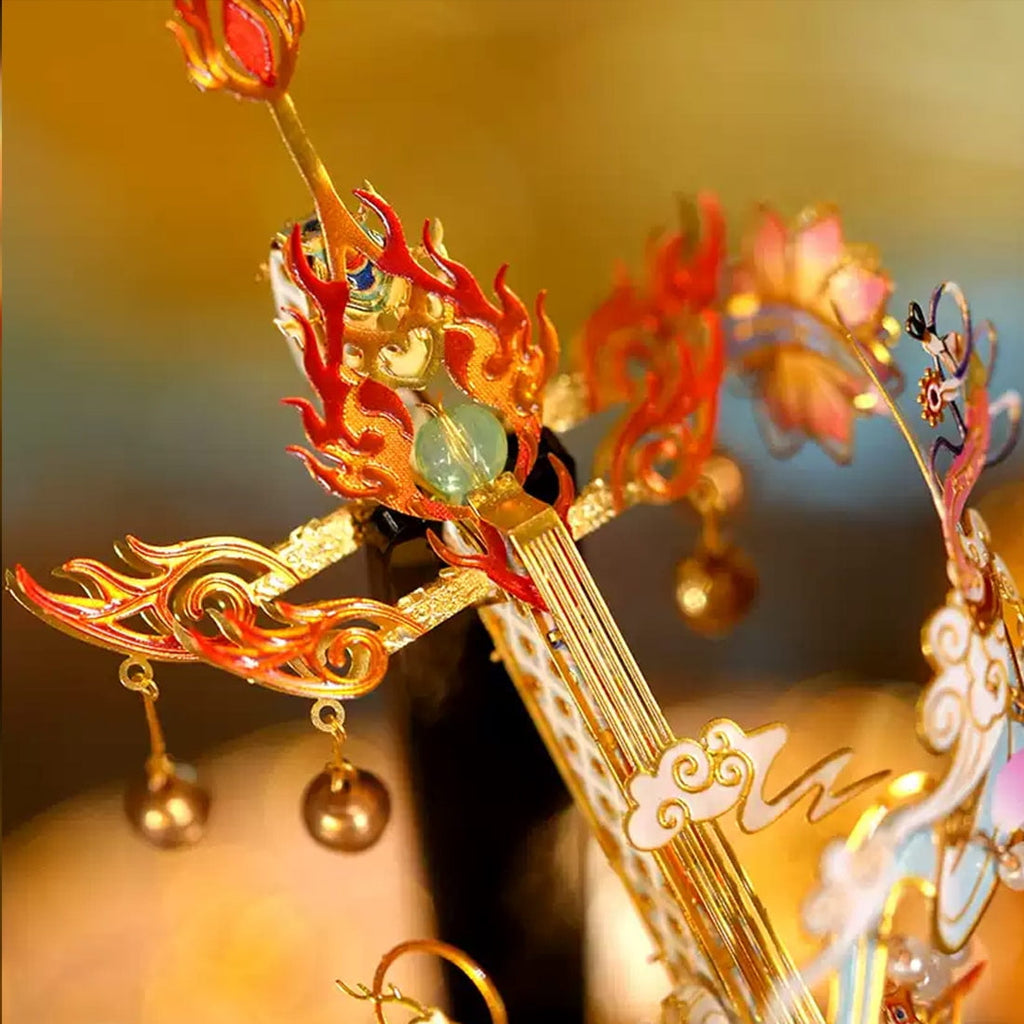 3D Metal Puzzle Pipa Traditional Chinese 144+ PCS, Steampunk Mechanical Model Kit With DIY Assembly, Home Display Desk Decor For Adult Collectors And Creative Gifts