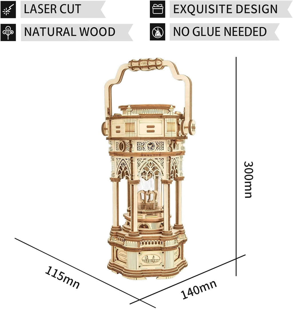 ROKR 3D Wooden Puzzle for Adults to Build, Victorian Style Vintage Lantern Music Box, Self-Assembly Craft Model Kits