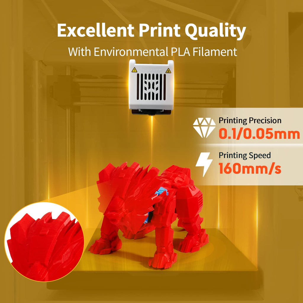 AOSEED AI-Powered X-MAKER 3D Printer, Built-in 1500+ Models 15+ Mini 3D Design Module, 0.05mm High Precision, 300mm/s High Speed Printing, 17.32" x 17.32" x 18.11"