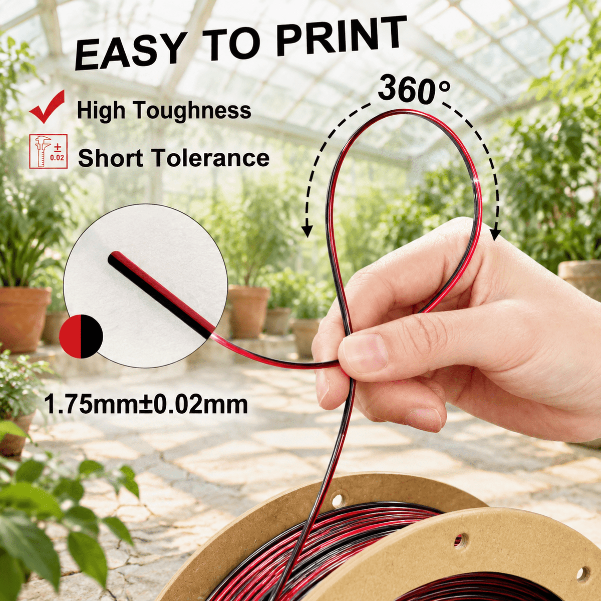 Pla 3d Printerment Silk Bundle 2kg 1.75mm Shiny Dual Color Change By Angle Printing Of Black/red 1kg X 2 Spools