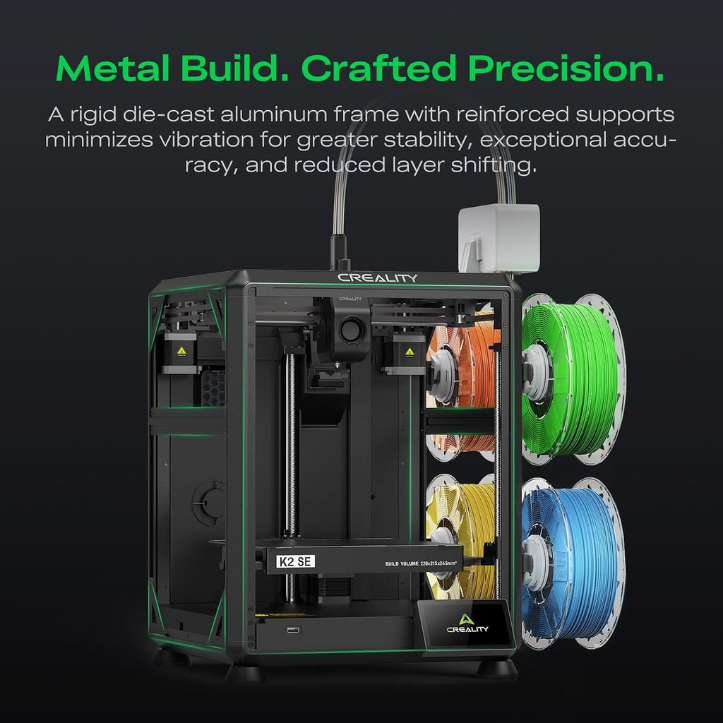 Creality K2 SE 4C 3D Printer, Multi-Color 3D Printer, 500mm/s Fast Printing,220×215×245mm Print Size