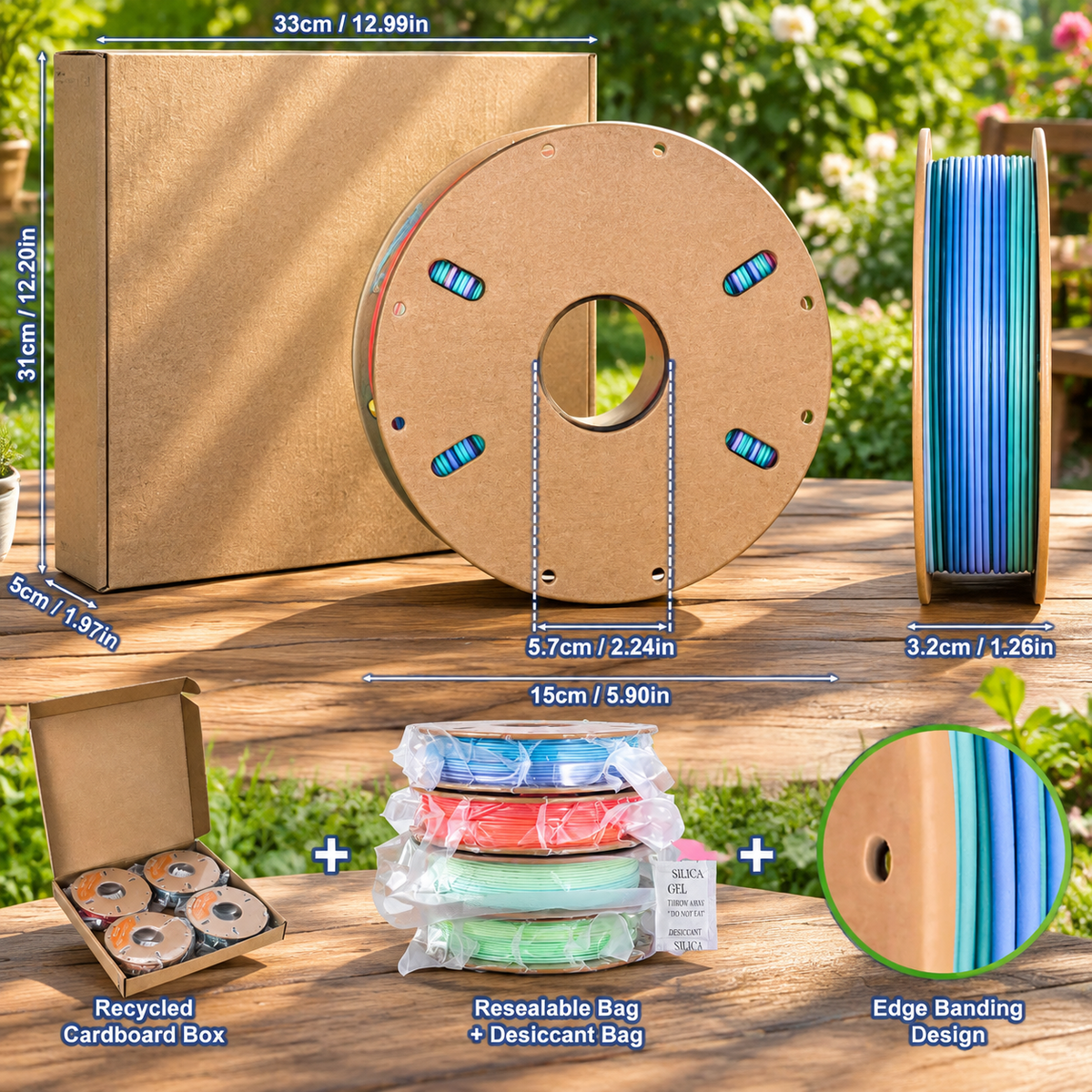 Plament Bundle 8 Colors 1.75mm ± 0.02mm Dimensional Accuracy 8 * 250g Spools For Fdm 3d Printers