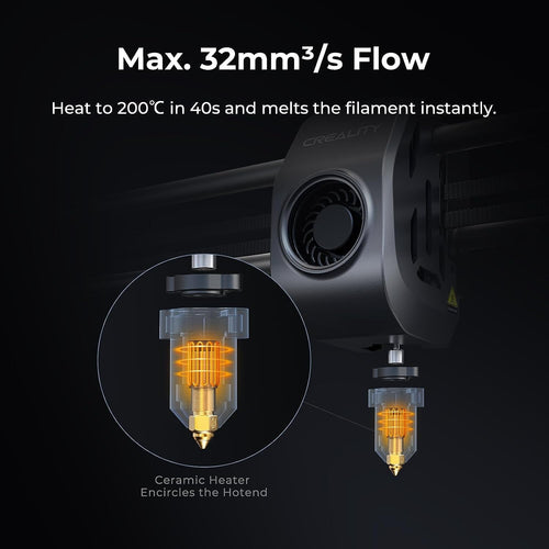 Creality K1 Max 3D Printer with 600mm/s High-Speed Fused Deposition Modeling 3D Printing Smart AI Function 300°C High-Temperature Nozzle Direct Extruder Auto Leveling Printing Size 11.81x11.81x11.81