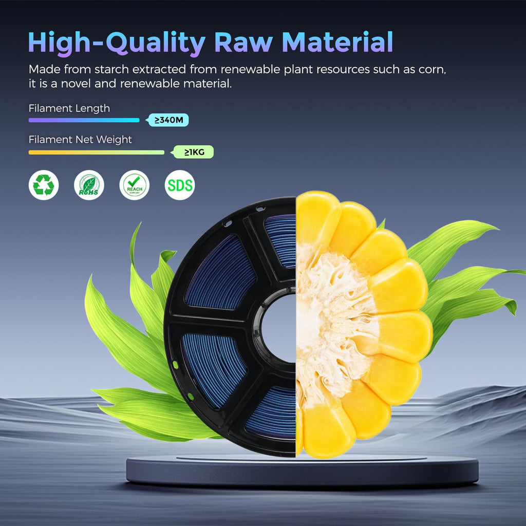 Flashforge PLA Filament 1.75mm,1KG/2.2lbs, Color Changeable PLA 3D Printer Filament, Upgraded Nebula Purple