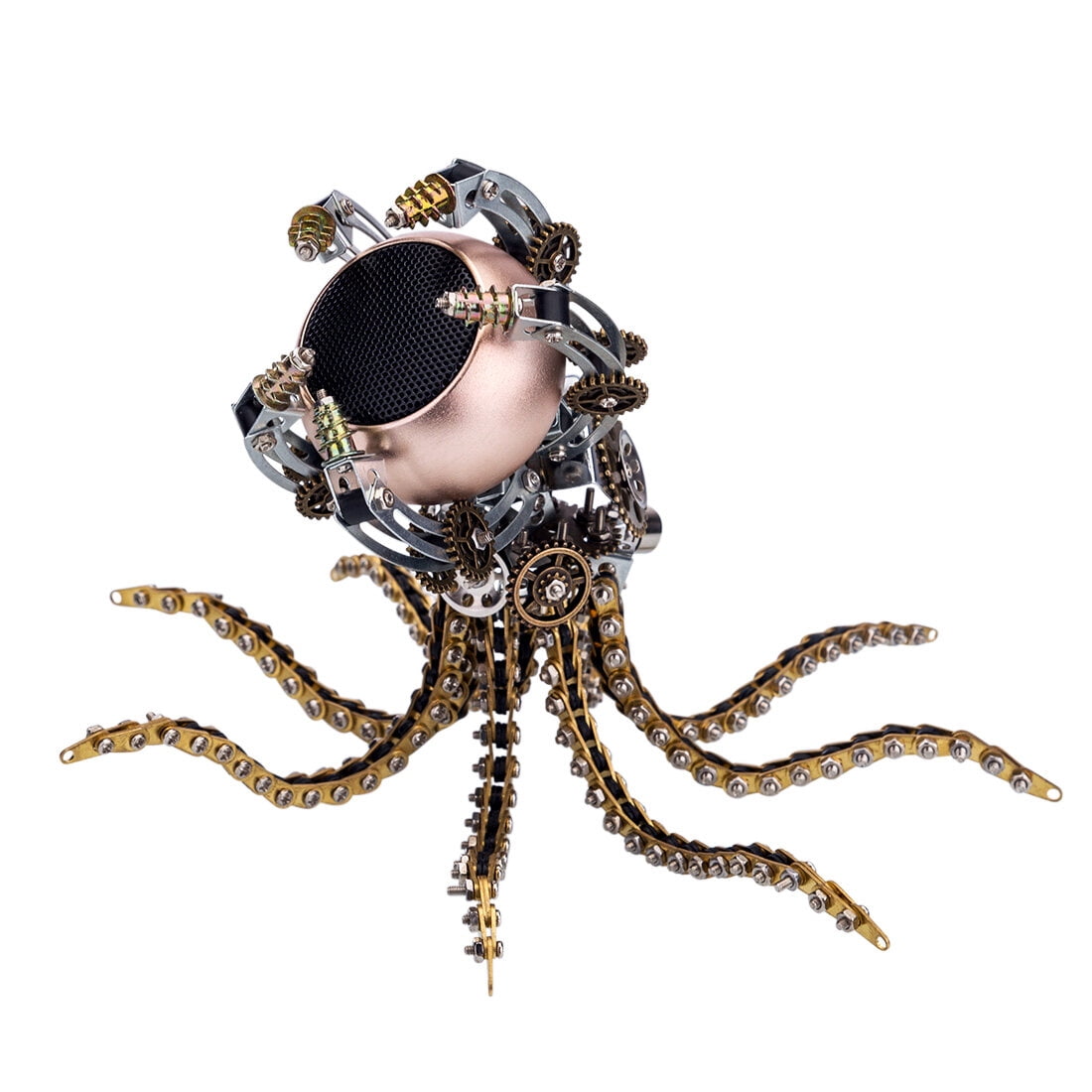 Mechanical Octopus 3D Metal Model Kit with Moon Lamp, Touch 3 Colors, Customizable Steampunk Puzzle & Desk Light, Perfect Room Decor and Gift Choice