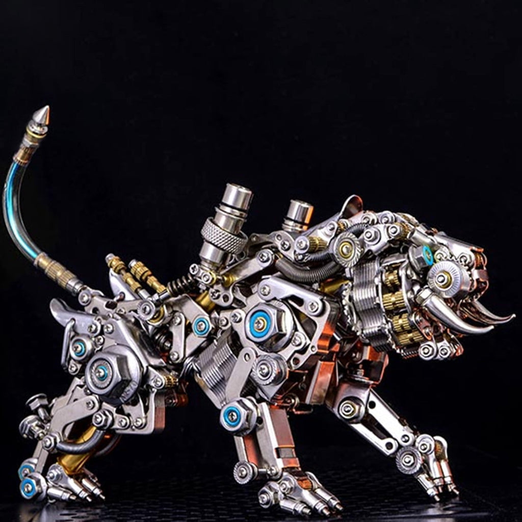 3D Metal Puzzle Colorful Bengal Tiger Model Kit, 700PCS Mechanical Steampunk Tiger 3D Metal Jigsaw Puzzle to Build, DIY Assembly Gift for Adults & Teens -Wings 1 Pair