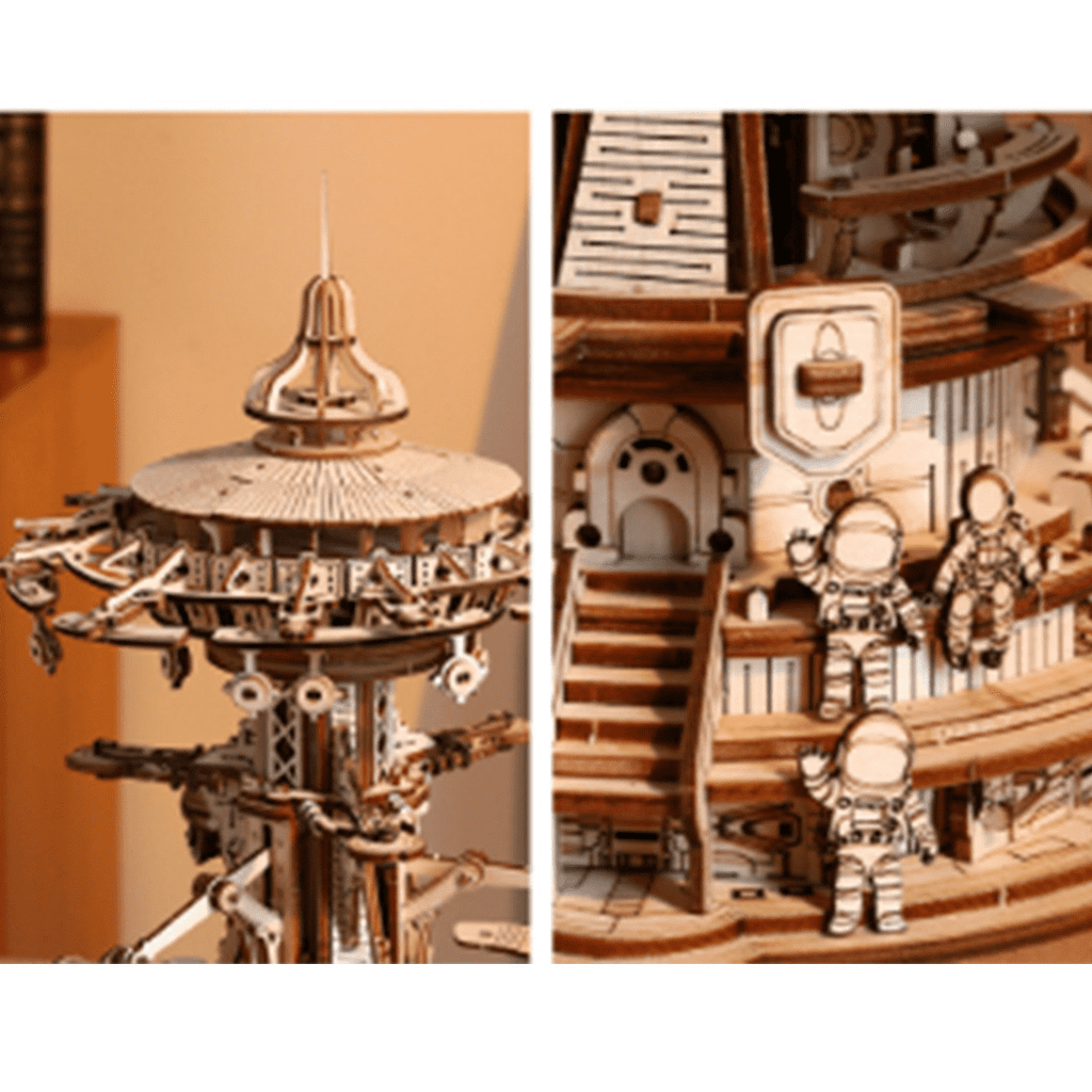 DIY Mechanical Orrery Solar System 3D Wooden Puzzle Kit, 413PCS Planetary Gear DIY Assembly Craft Model with Hand Crank, Rotating Planet Display for Home and Office