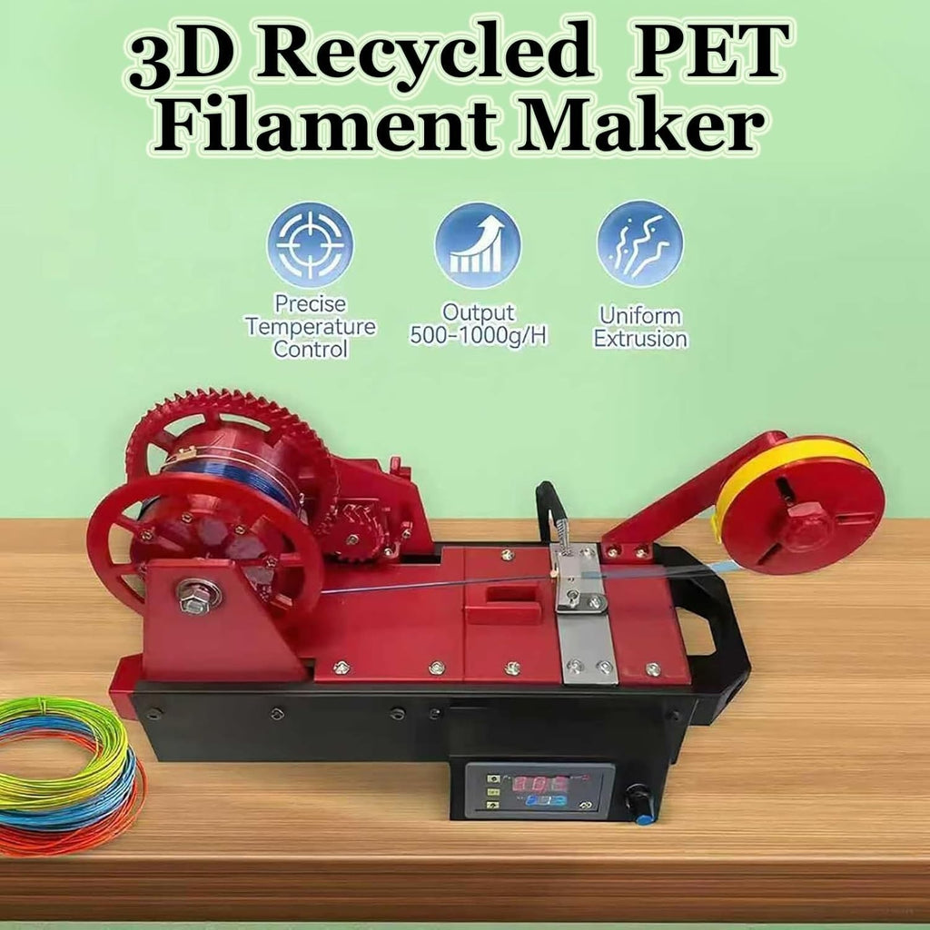Desktop Filament Maker Machine, Upgraded 3D Printer Extruders, Recycled PET Bottle Recycler W/Digital Display Temperature, Speed Adjustable For Families, DIY Makers
