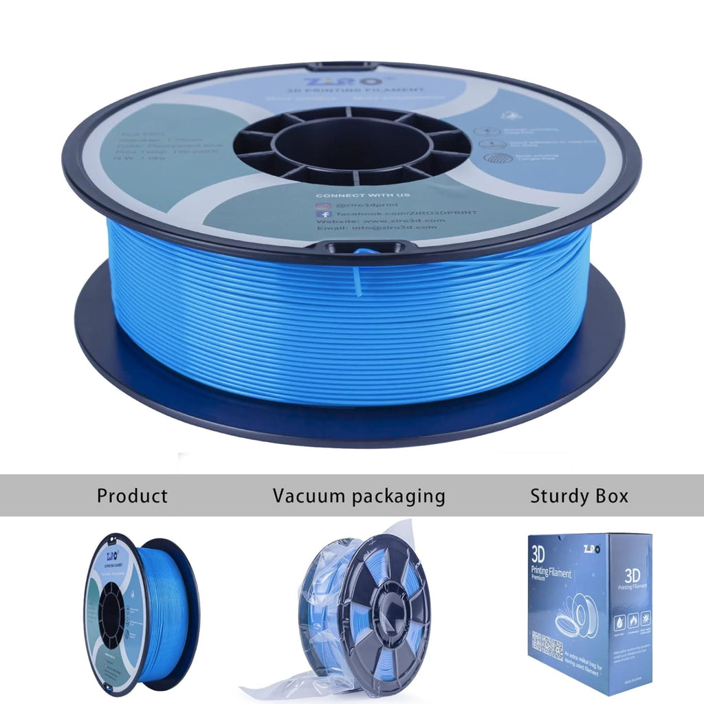 Ziro 3D PLA PRO Filament, 1.75mm 1kg, Metallic Silver