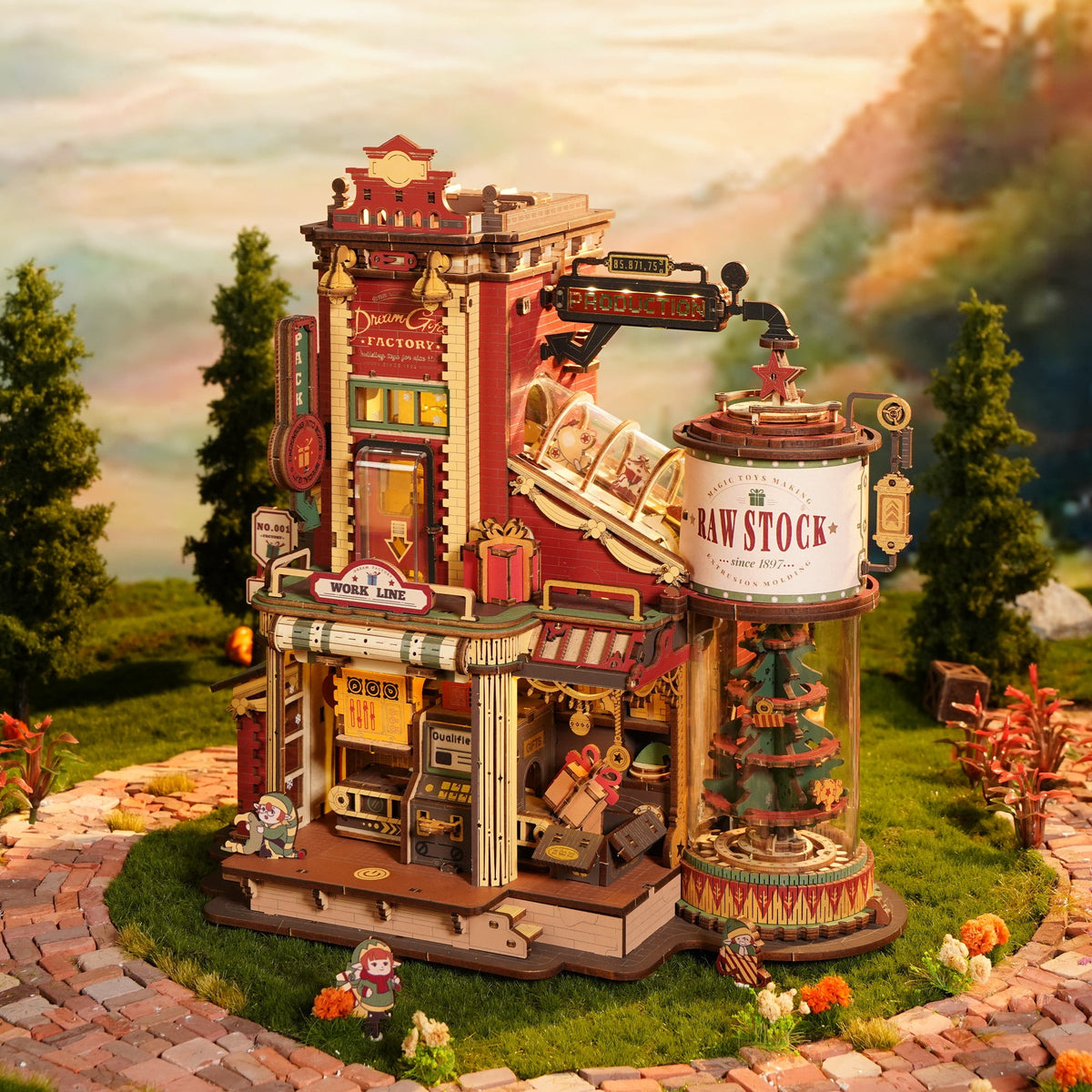 Robotime Dream Gift Factory 3D Puzzles Wooden Music Box, Diy Craft Kit for Adults & Teens 14+
