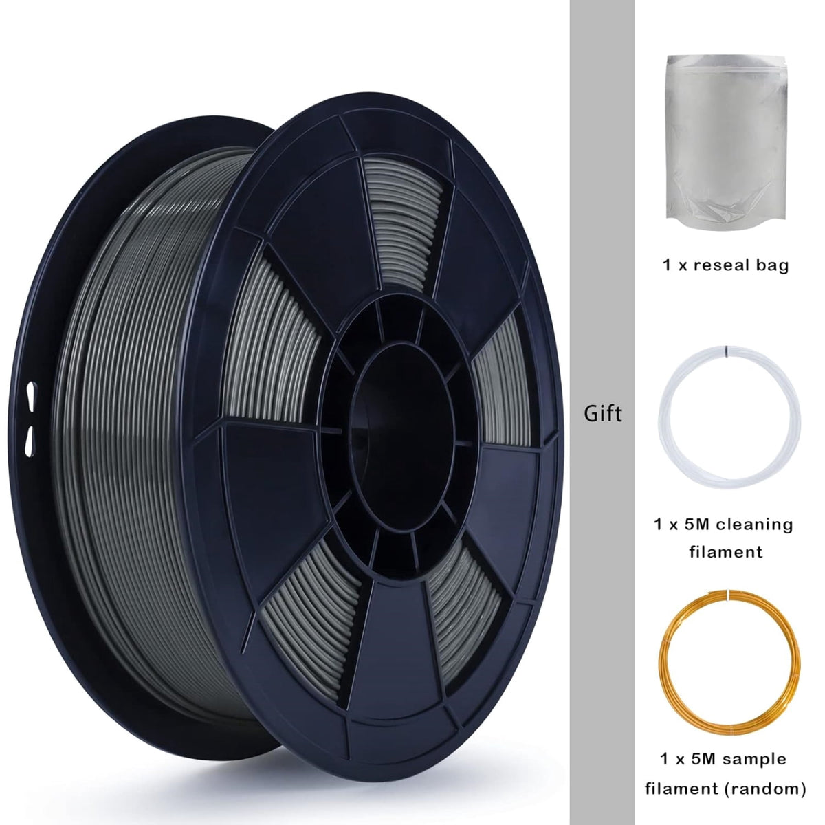 Ziro 3D PLA PRO Filament, 1.75mm 1kg, Metallic Silver