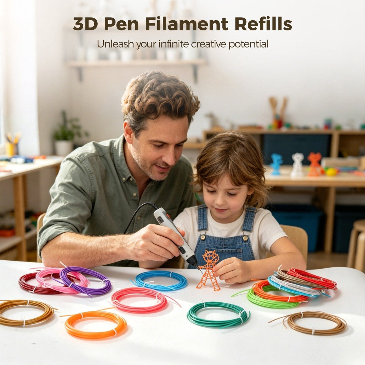 30 Colours 3D Pen Filament Refills, 1.75 mm PLA Printing Material, 16.4 ft Per Colour, Compatible with Most 3D Drawing Pens, Suitable for Art Creation, Handcrafts and Doodling Enthusiasts