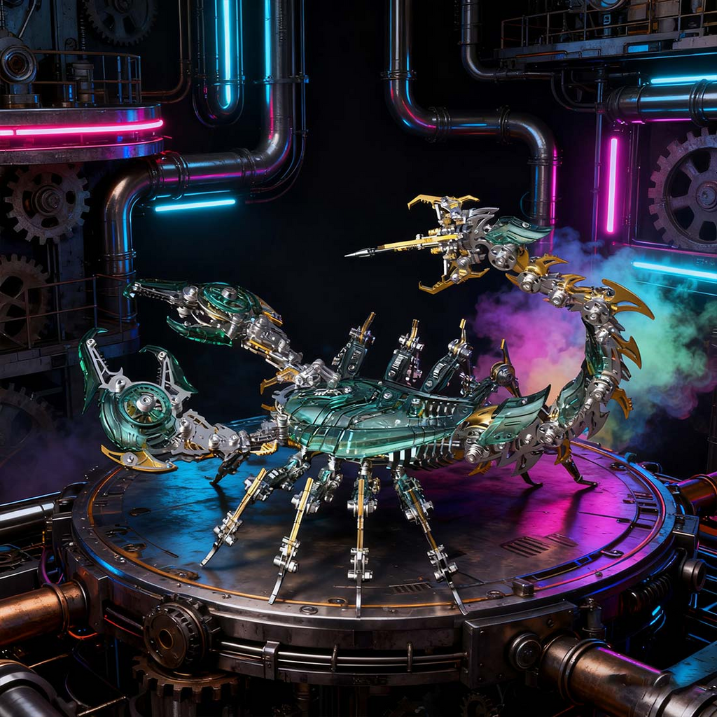 3D Metal Puzzle Frost Edge Full War Scorpion 1073 PCS, Steampunk Mechanical Model Kit With DIY Assembly, Home Display Desk Decor For Adult Collectors And Creative Gifts