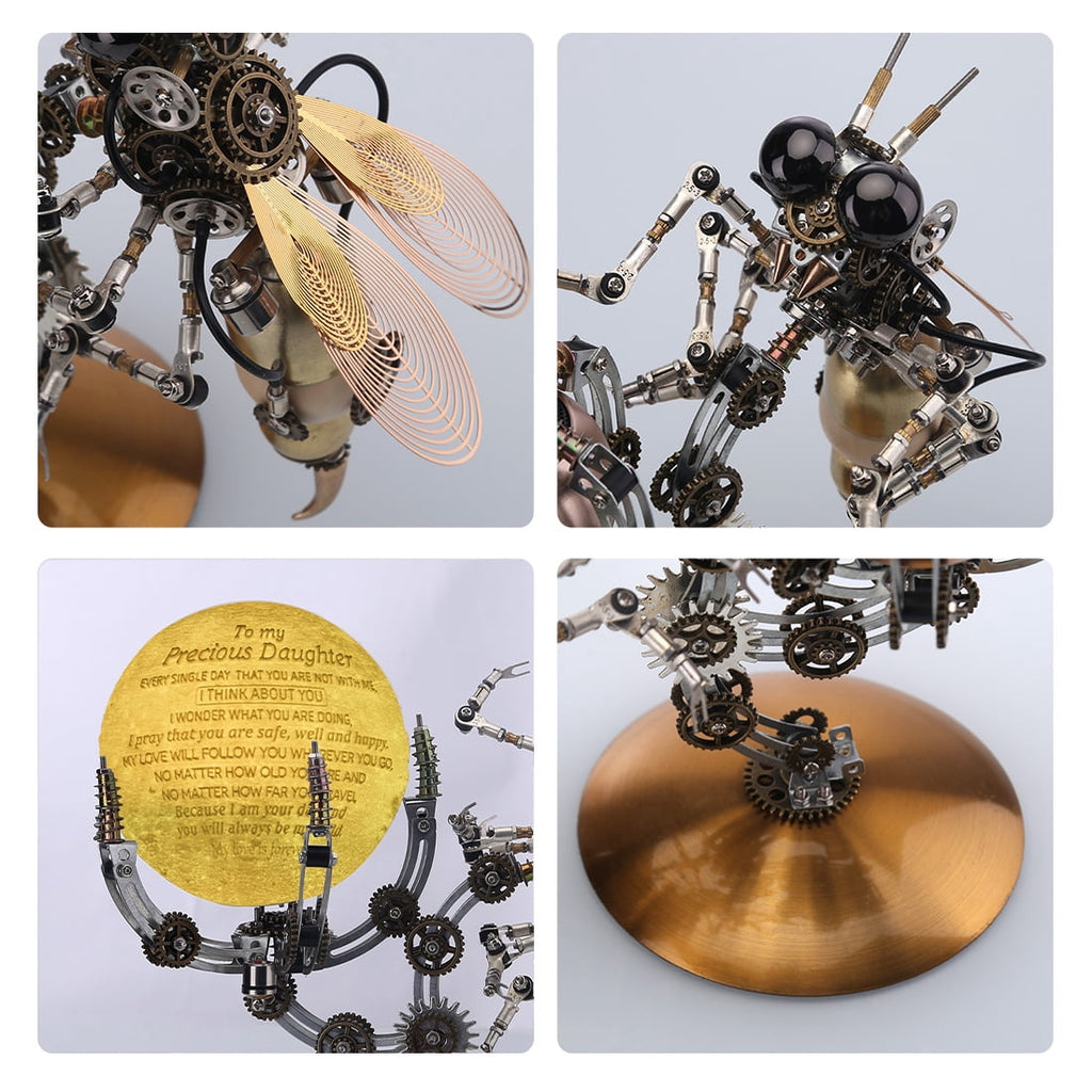Mechanical Octopus 3D Metal Model Kit with Moon Lamp, Touch 3 Colors, Customizable Steampunk Puzzle & Desk Light, Perfect Room Decor and Gift Choice