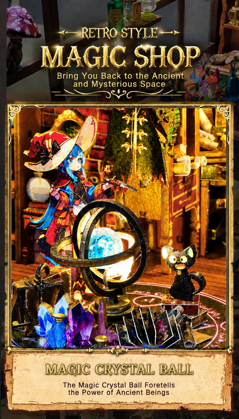 DIY Magic Forest Toy Model Hand-Assembled 3D Wooden Puzzle Dollhouse Xmas Gift