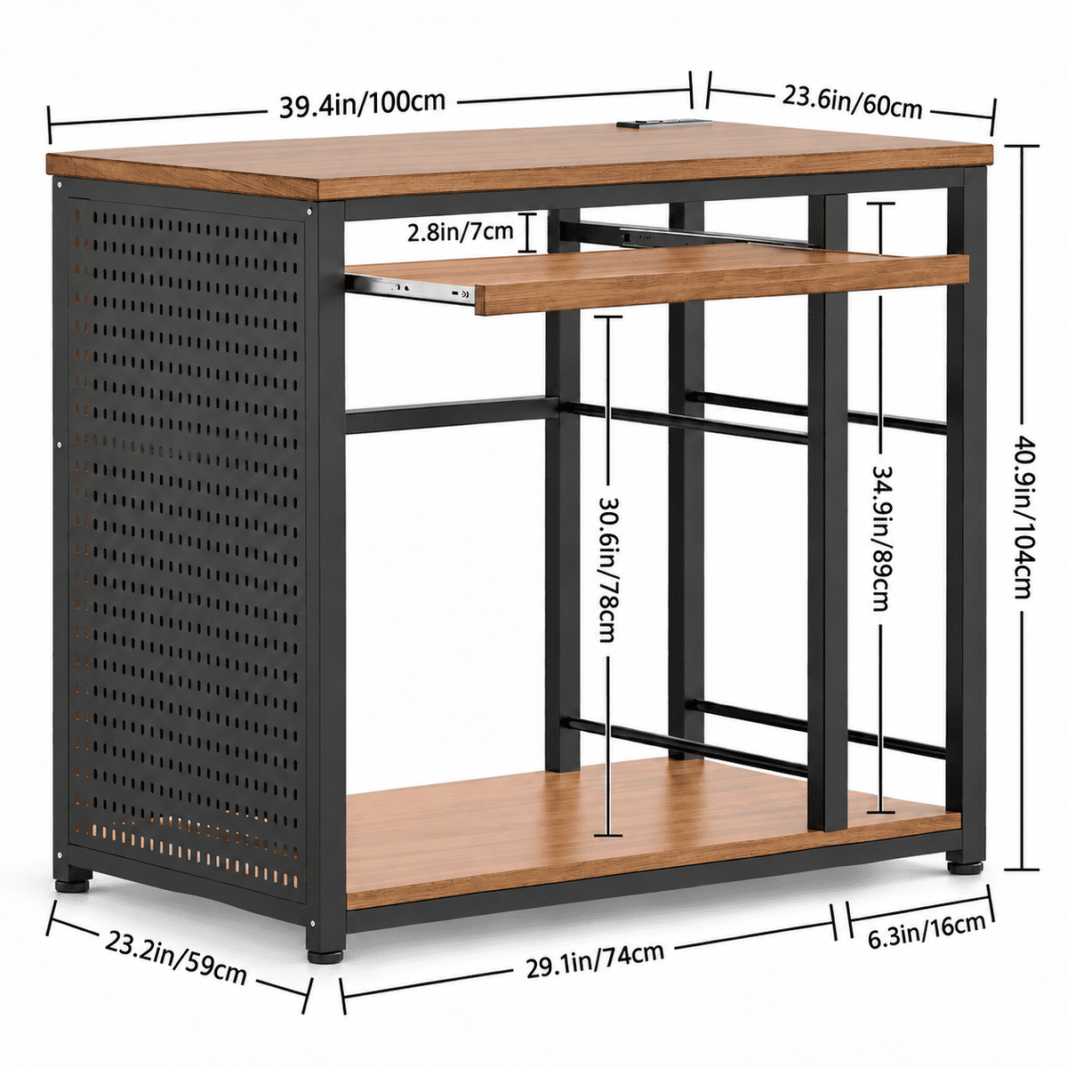 VOXIVEE 3D Printer Stand with Filament Storage Rack,Pegboard,Keyboard Tray