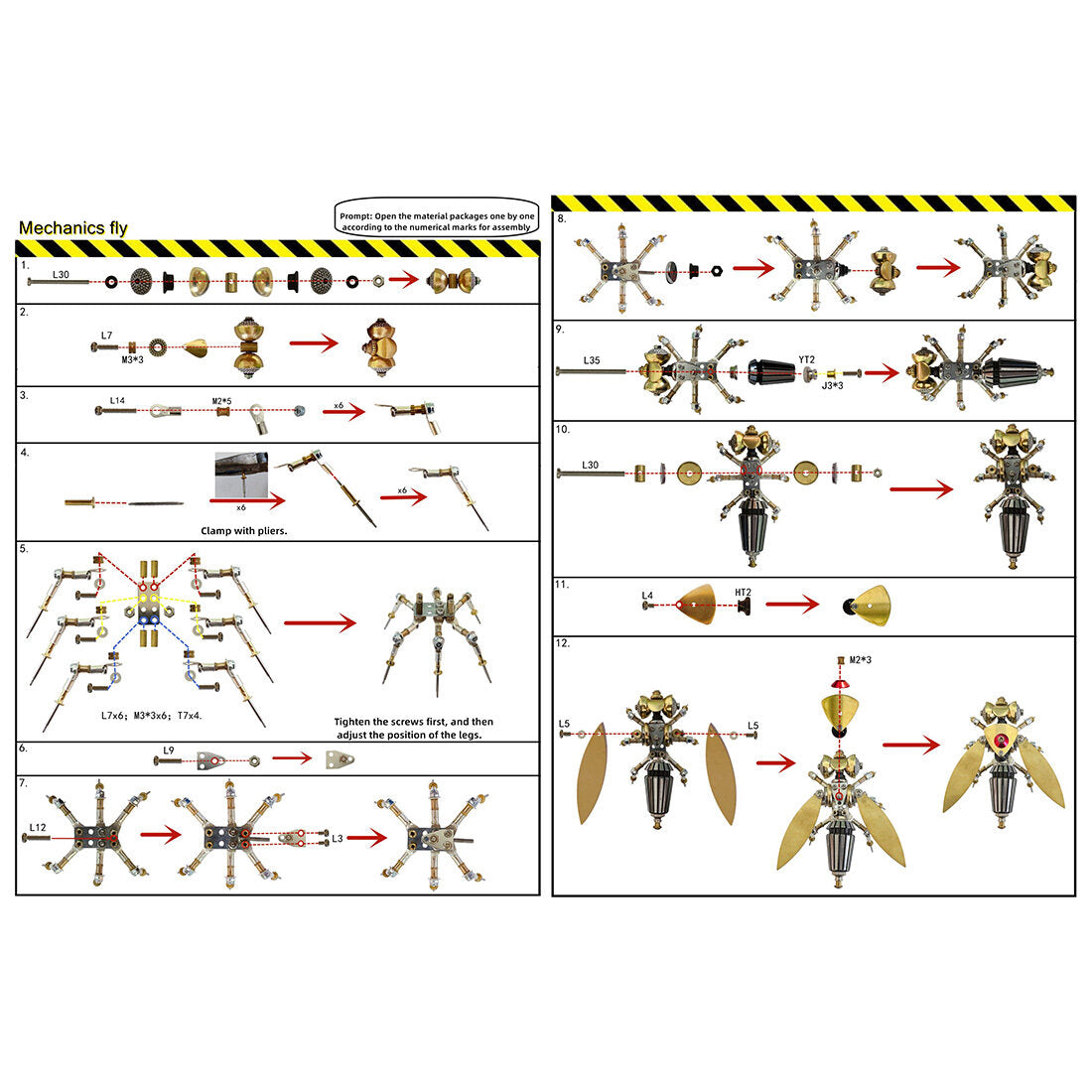 3-in-1 Steampunk Insect Metal Model Kit, Mosquito, Deck Insect & Bee Brass Puzzle Assembly Set, 270PCS 3D Jigsaw Puzzles for Adults
