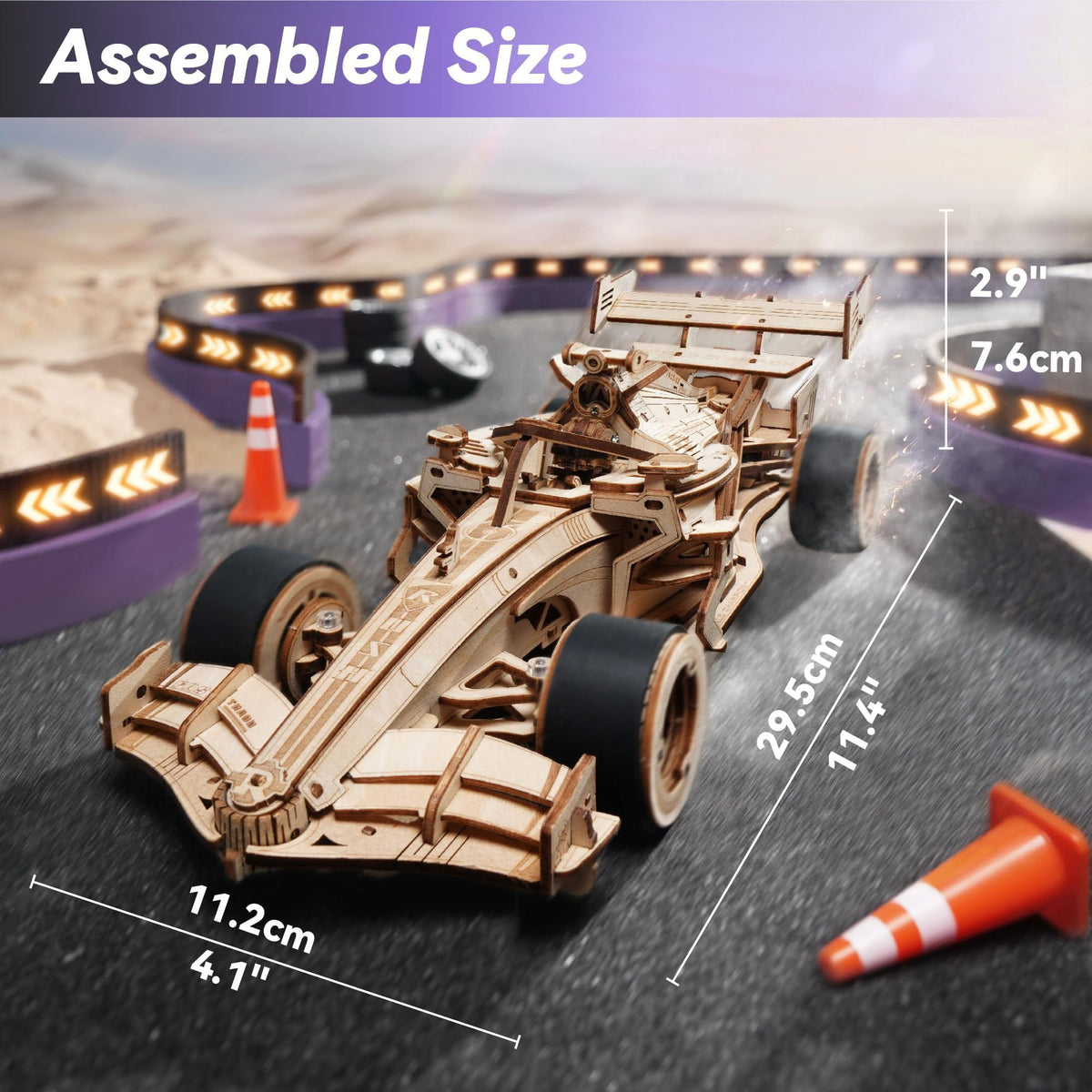 Robotime 3D Puzzles for Adults, F1 Racing Car 1:18 Scale Exquisite Wood Craft Kit Gift for Adults Desk Toys Gift for Boys/Girls