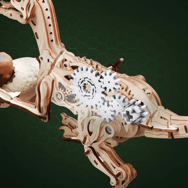 ROKR 3D Wooden Puzzle Dinosaur Shape Moving&Walking Model Kits for Adults, Mechanical Building Set Kids STEM Craft Gift