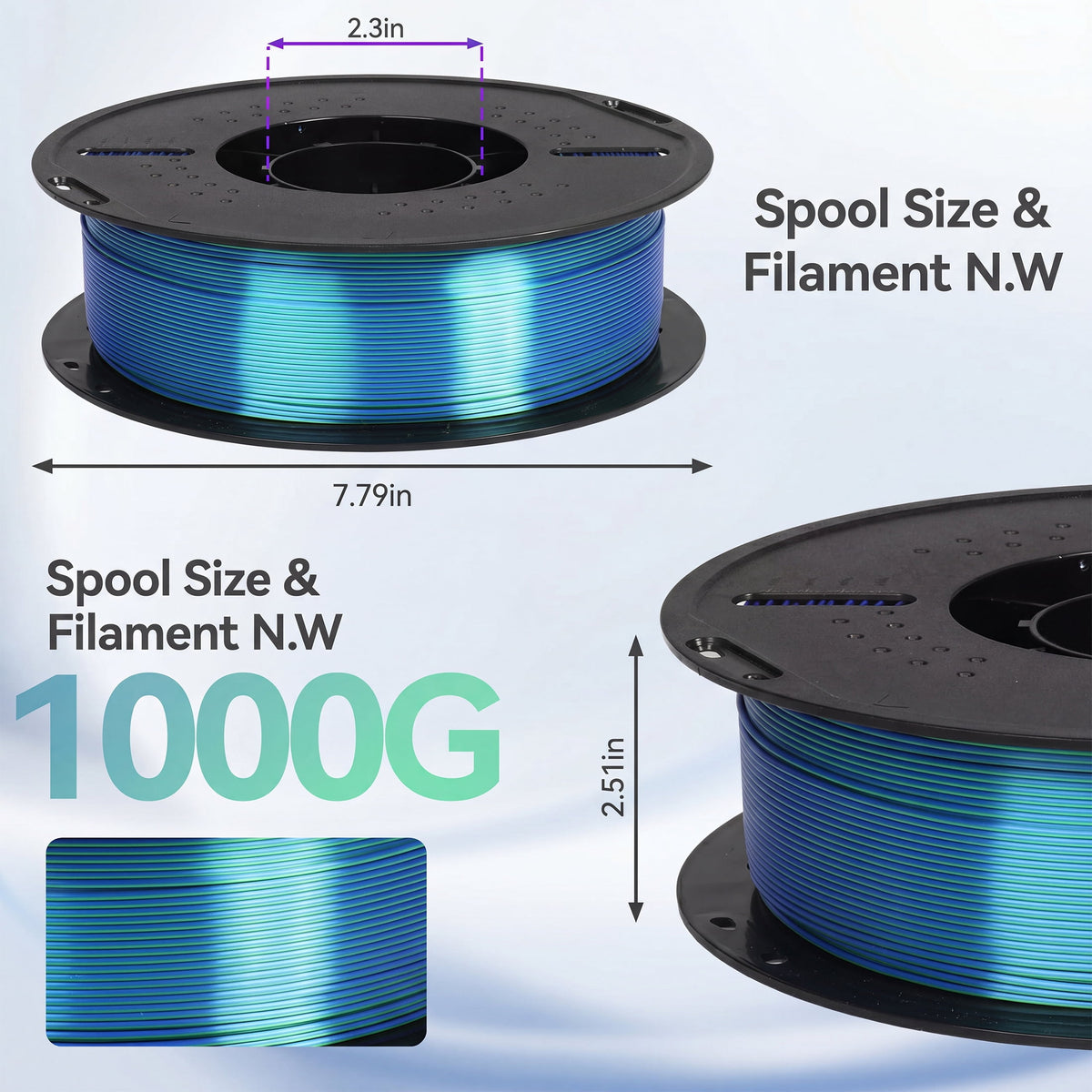 Epelay PLA Plus 3D Printer Filament, 1.75mm, 1kg Spool, White, Compatible with Most FDM Printers
