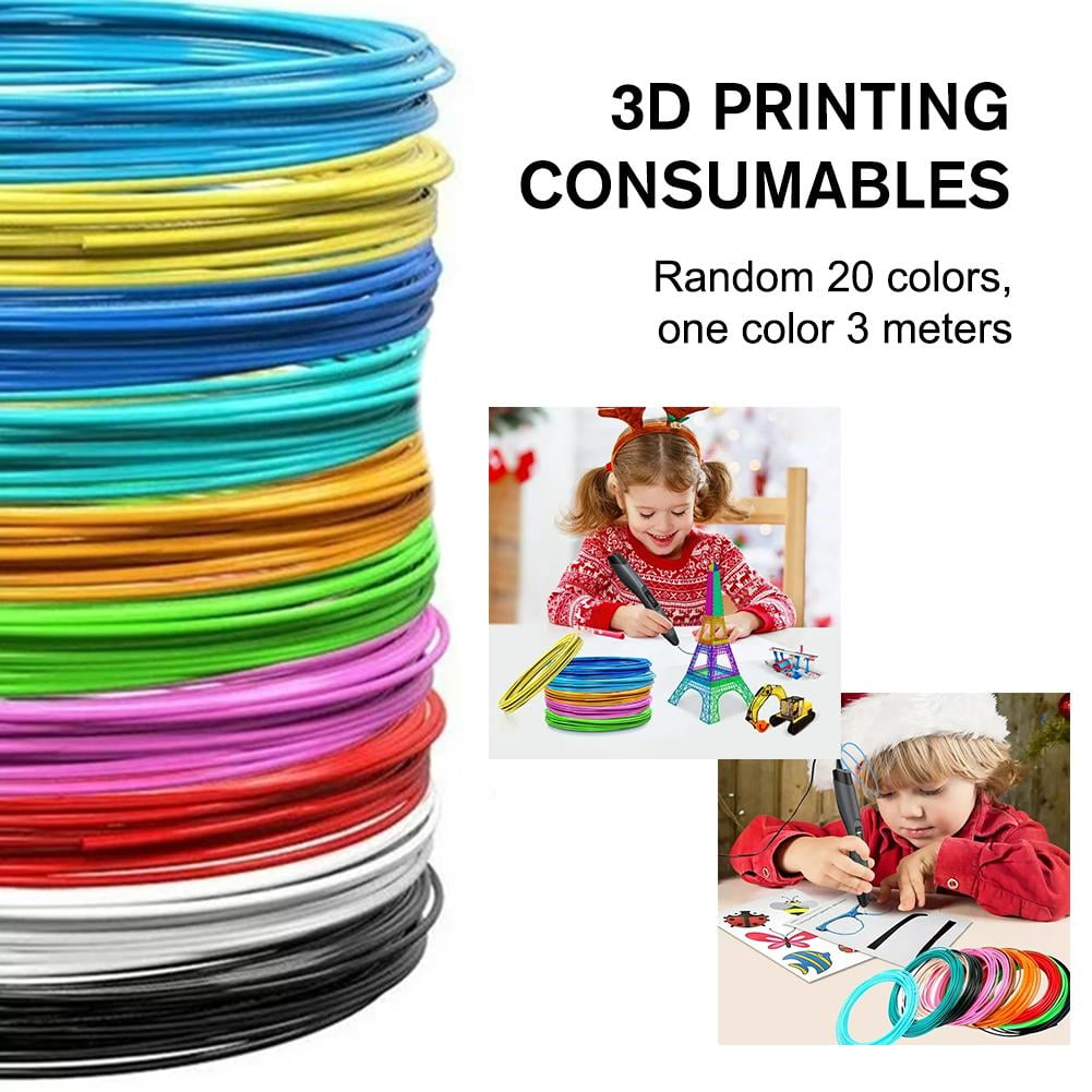 3D Pen PLA Filament Refill, Each Color 10feet 3D Printer PLA Sample Pack, Compatible with Printing Pen