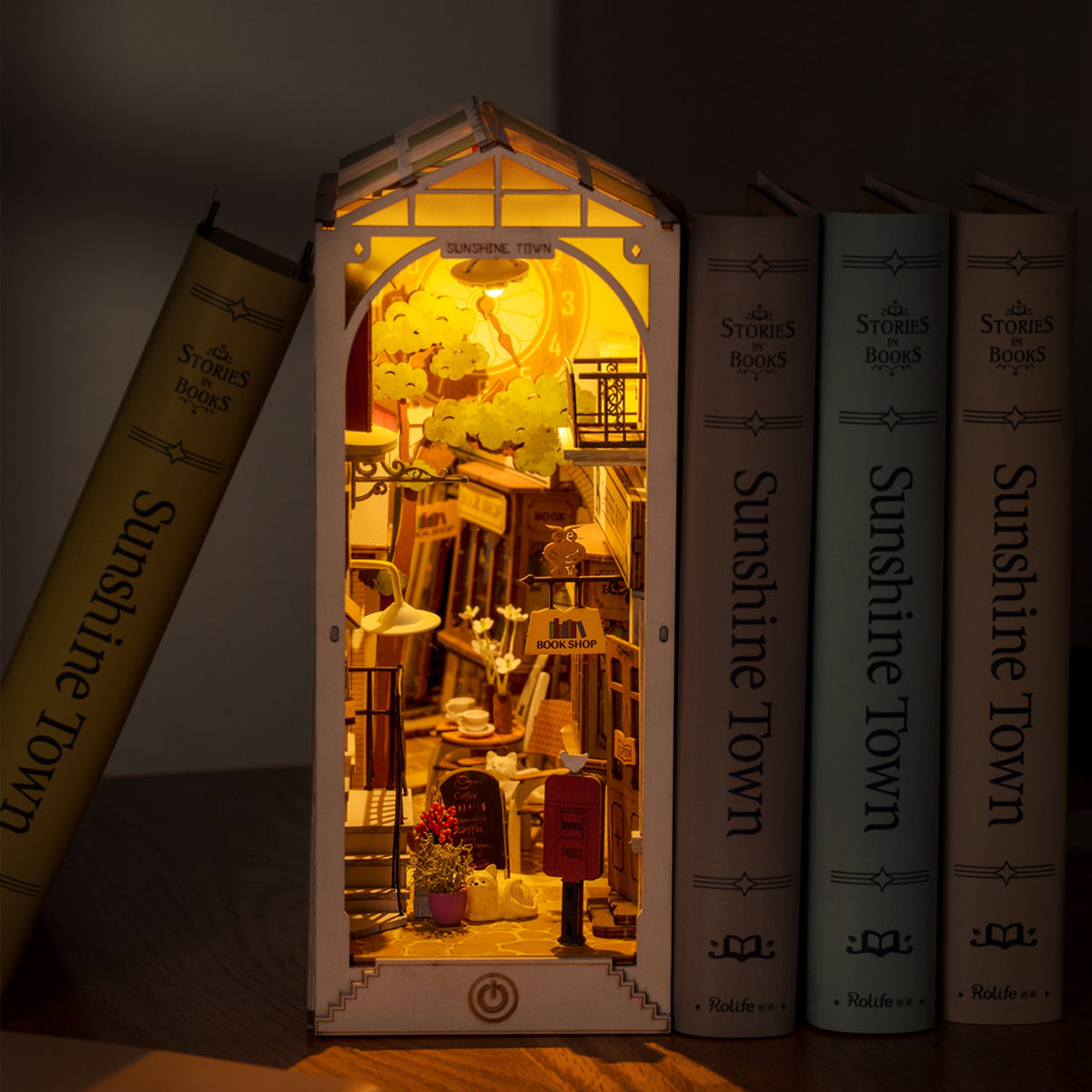 Rolife 3D Jigsaw Puzzle Wooden Model Building Kit Book Nook Decorative Bookend Stand DIY Bookshelf Insert Decor Gift for Teen Adults