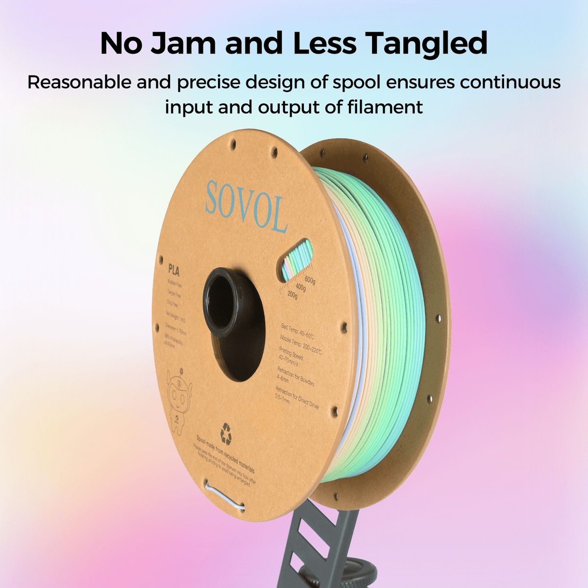 Sovol Silk PLA Filament with Blue Glitter 1kg 1.75mm, Color Changeable 3D Printer Filament 2.2lbs, Chameleon Shiny PLA Material +/-0.03mm, Shimmering 3D Printing Filament, Galaxy Blue