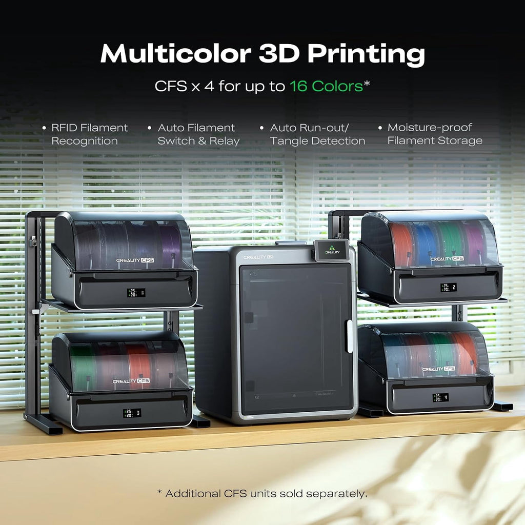 Creality K2 Combo 3D Printer, Multicolor Printing with CFS, 600mm/s Printing Speed, 95% Pre-Assemble