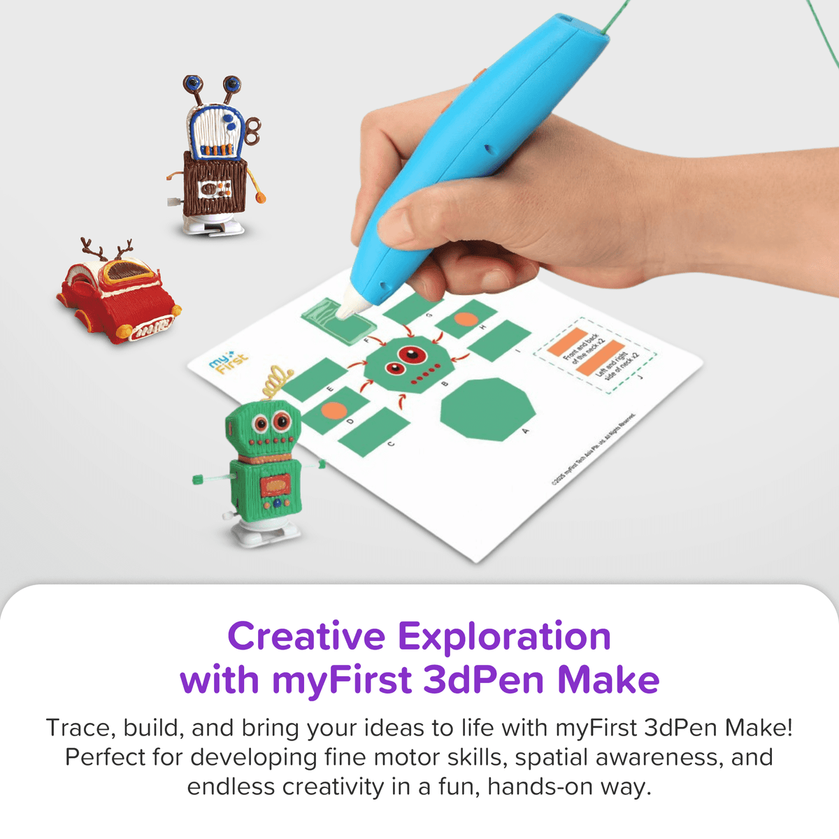 myFirst 3D Pen Make Creator 4-in-1 Low-Heat PCL 3D Printing Pen Kit, Red