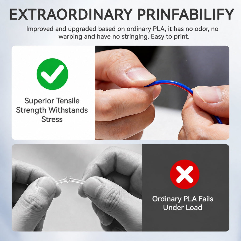Epelay PLA Plus 3D Printer Filament, 1.75mm, 1kg Spool, White, Compatible with Most FDM Printers