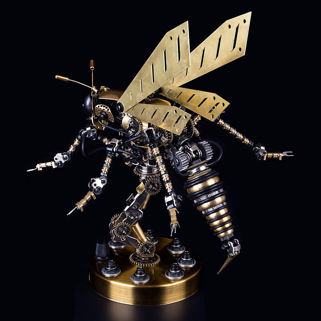 3D DIY Mechanical Wasp Model Kit 1000+PCS Steampunk Insect Puzzle with Movable Joints & Wings, Collectible Decor & Creative Gift for Teens 15+ and Adults