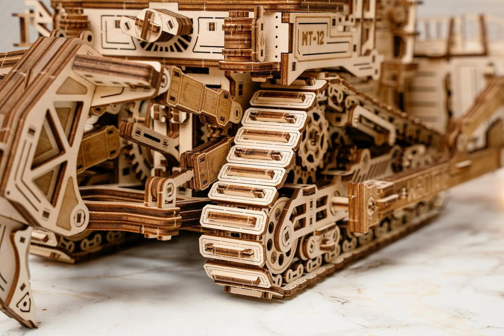 Wood Trick Terrain Titan - Rides up to 10ft - 19x11″ - Moving Blade & Rear Hook - 3D Wooden Puzzles for Adults to Build - Engineering DIY Models for Adults to Build