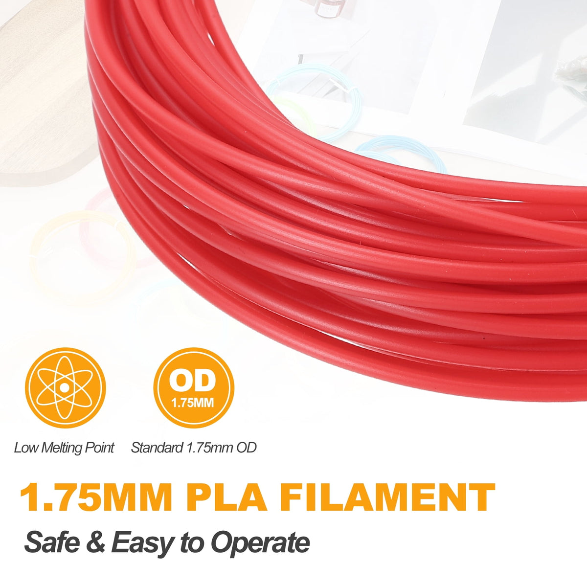 Uxcell 30 Pcs 3D Pen Filament, 1.75mm Dia 16.4ft Length PLA 3D Printing Pen Filament Refills for 1.75mm 3D Printing Pen, 30 Colors