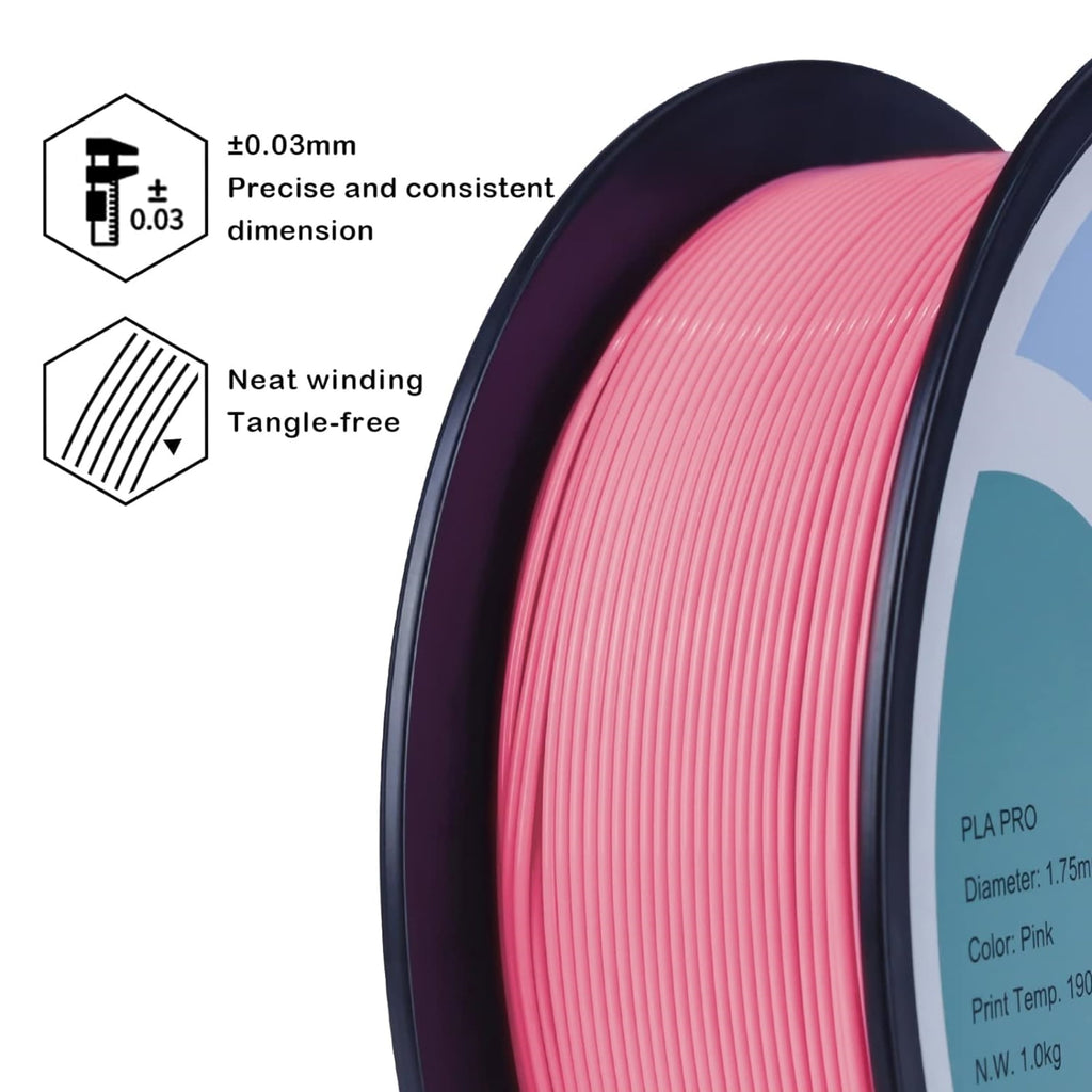 Ziro 3D PLA PRO Filament, 1.75mm 1kg, Metallic Silver