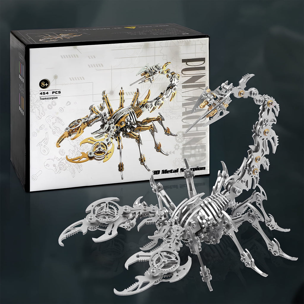 Metalkitor Scorpion 3D Metal Puzzle Kit - 454 Pcs, Mechanical Model for Adults/Teens, Golden, Ideal Gift & Decor