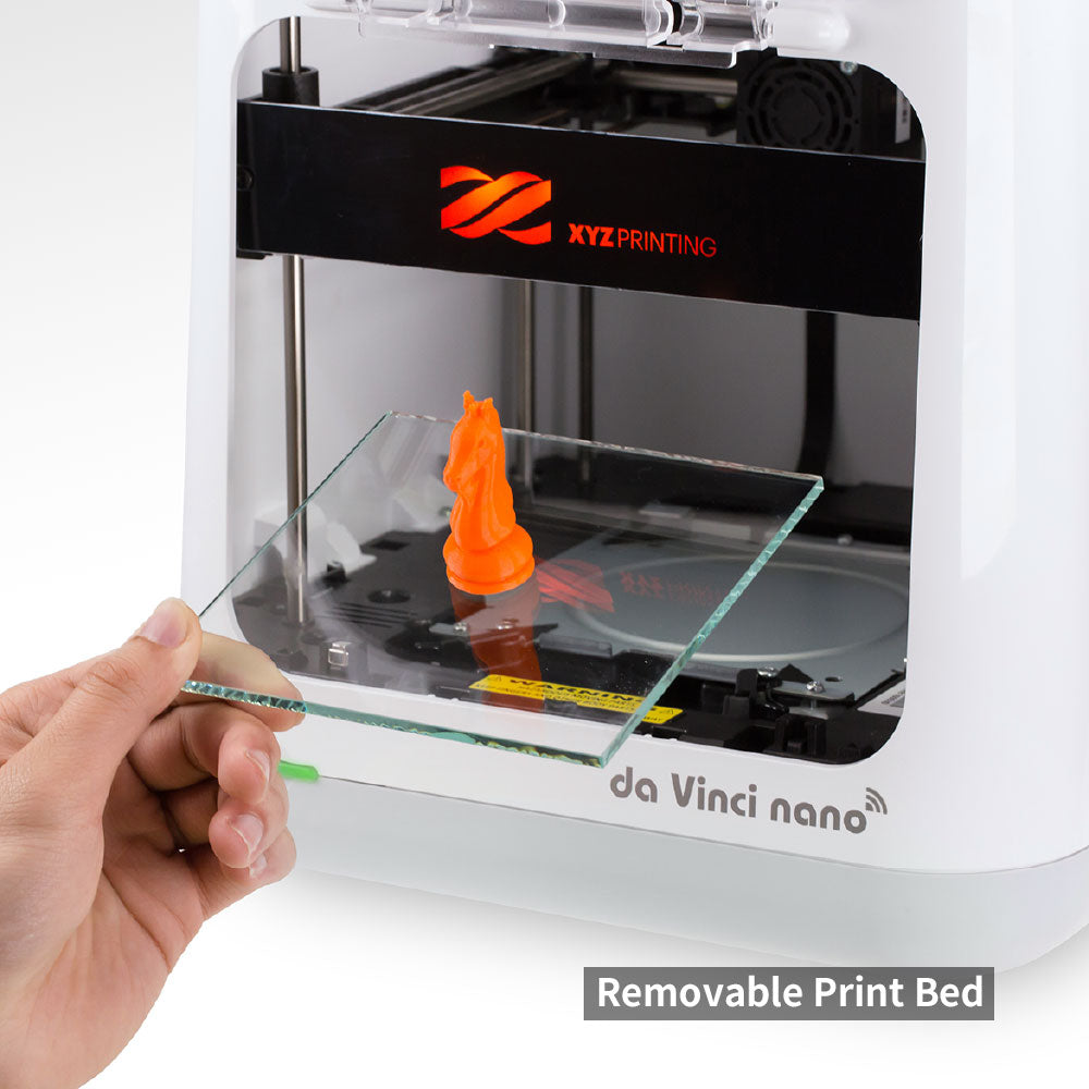 da Vinci Nano 3D Printer White - 4.7" x 4.7" x 4.7" Inches Built Volume - Compact and Fully Enclosed Design (PLA, Tough PLA, PETG)