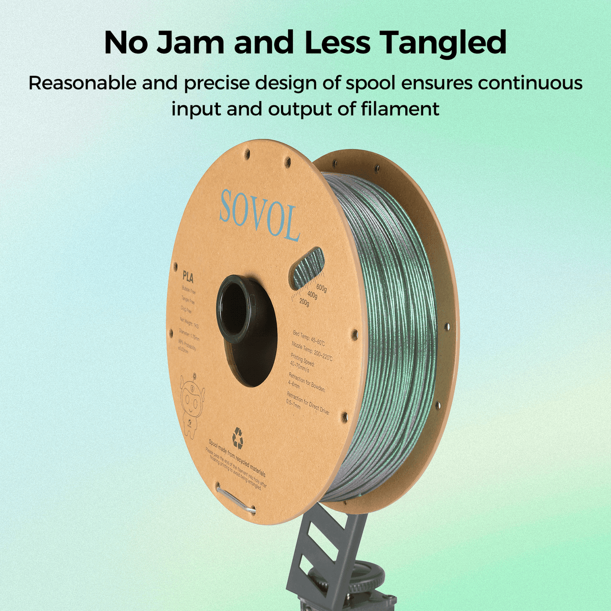 Sovol Silk PLA Filament with Blue Glitter 1kg 1.75mm, Color Changeable 3D Printer Filament 2.2lbs, Chameleon Shiny PLA Material +/-0.03mm, Shimmering 3D Printing Filament, Galaxy Blue