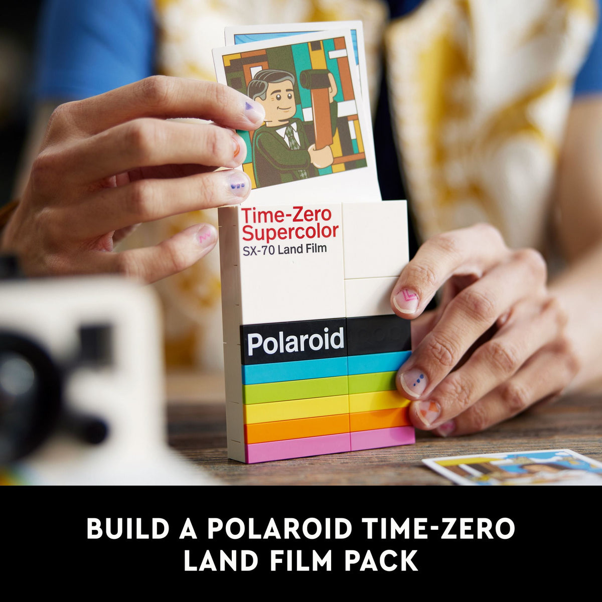 LEGO Ideas Polaroid OneStep SX-70 Camera Building Set - Collectible Display Model of Polaroid Camera - Gift for Graduation - Decoration for Room or Office for Photography Lovers - 21345