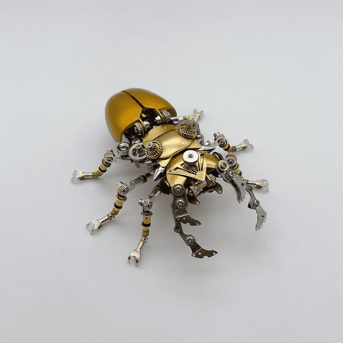 3D Metal Hercules Beetle Model Kit with LED Lights, 400PCS DIY Assembly, Steampunk Insect Animal Metal Puzzle for Adults & Teens 16+, Exquisite Desk Decor, Gift for Men