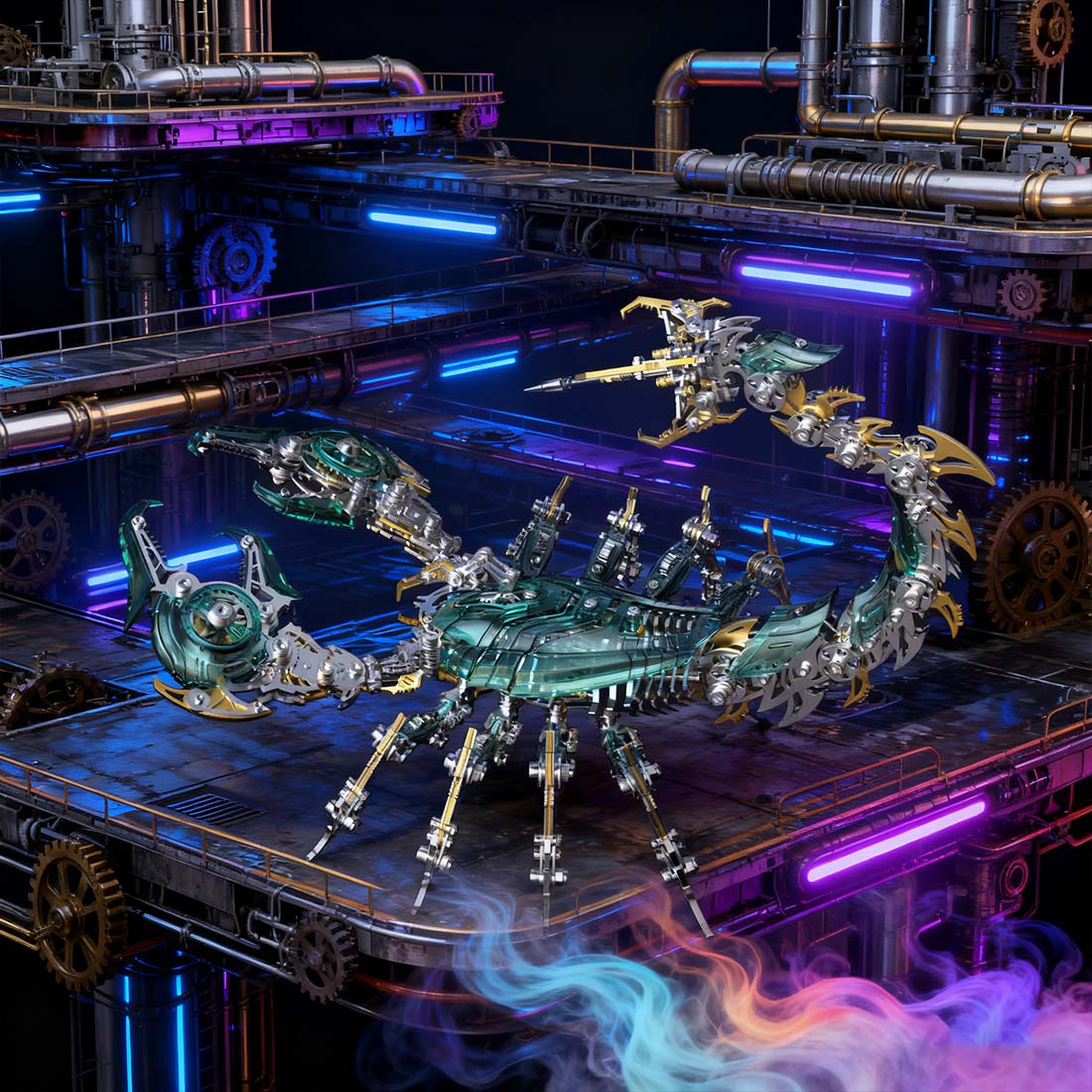 3D Metal Puzzle Frost Edge Full War Scorpion 1073 PCS, Steampunk Mechanical Model Kit With DIY Assembly, Home Display Desk Decor For Adult Collectors And Creative Gifts