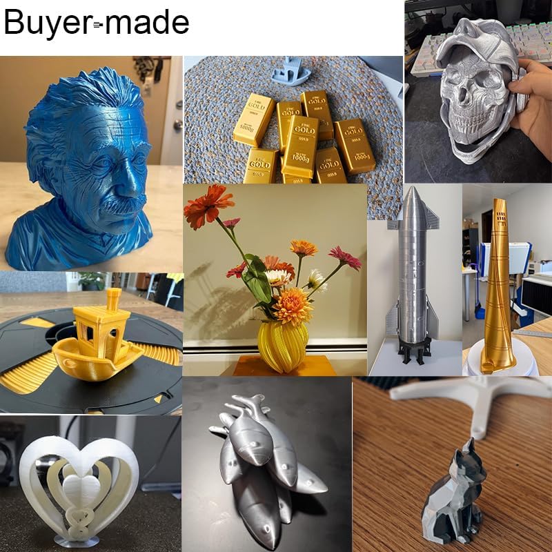 3D Printer Filament with Shiny Surface, Silk Silver PLA Filament 1.75mm Shiny Metallic PLA Silk Filament 250g Spool 3D Printing Filament.
