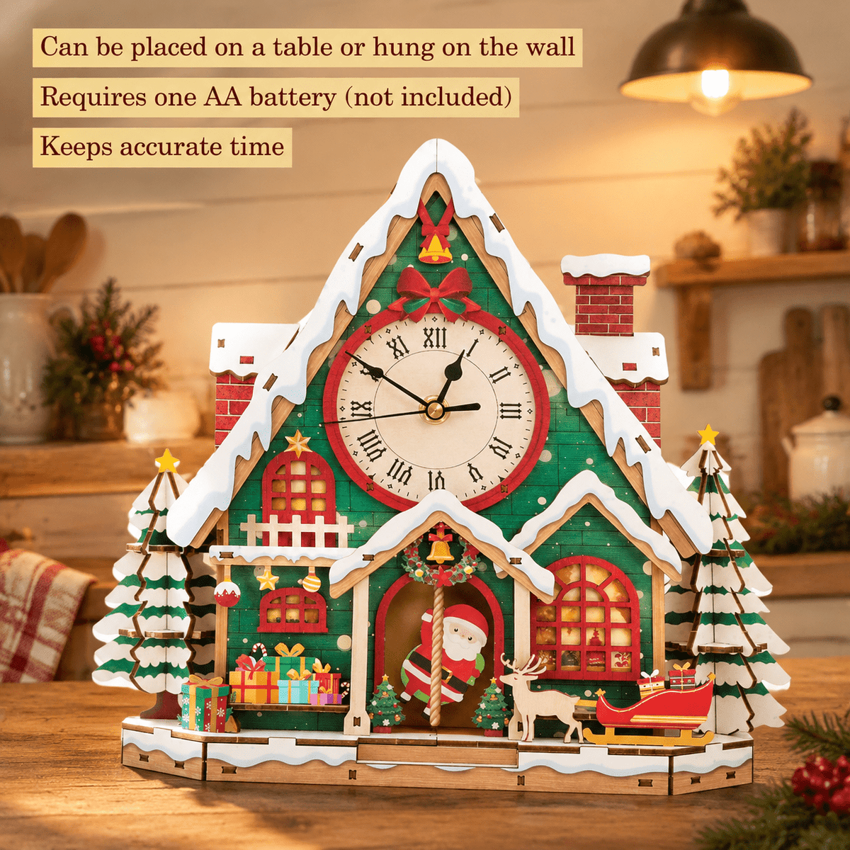 Butterfly Clock 3D Wooden Puzzle Clock DIY Mechanical Craft Kit for Adults Teens