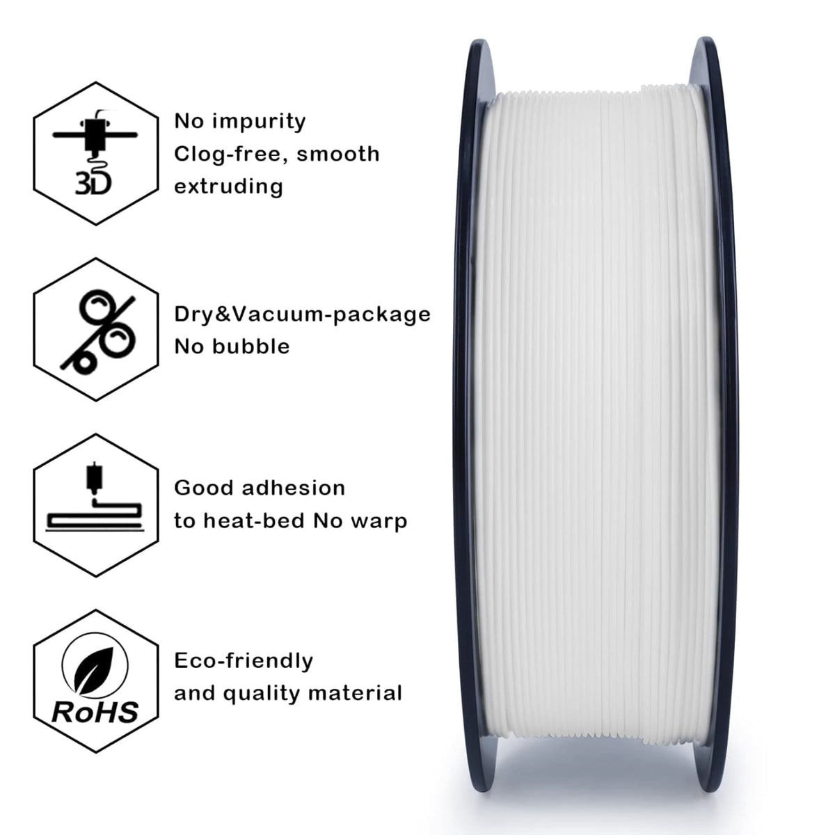 Ziro 3D PLA PRO Filament, 1.75mm 1kg, Metallic Silver