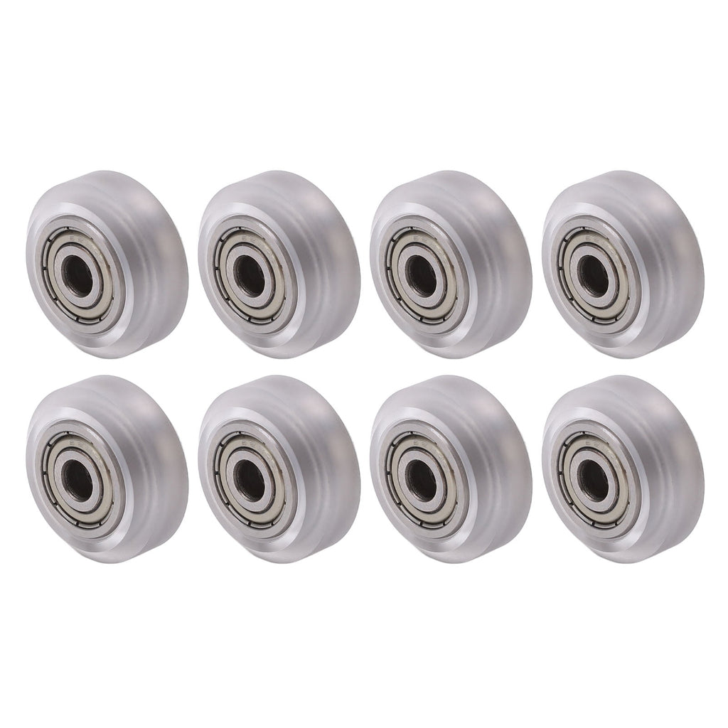 16 Pcs Polycarbonate Bearing Pulley Wheels Set for 3D Printers Transparent High Precision Smooth Motion Assembly Parts - 24 mm OD / 0.94 in x 5 mm ID / 0.2 in