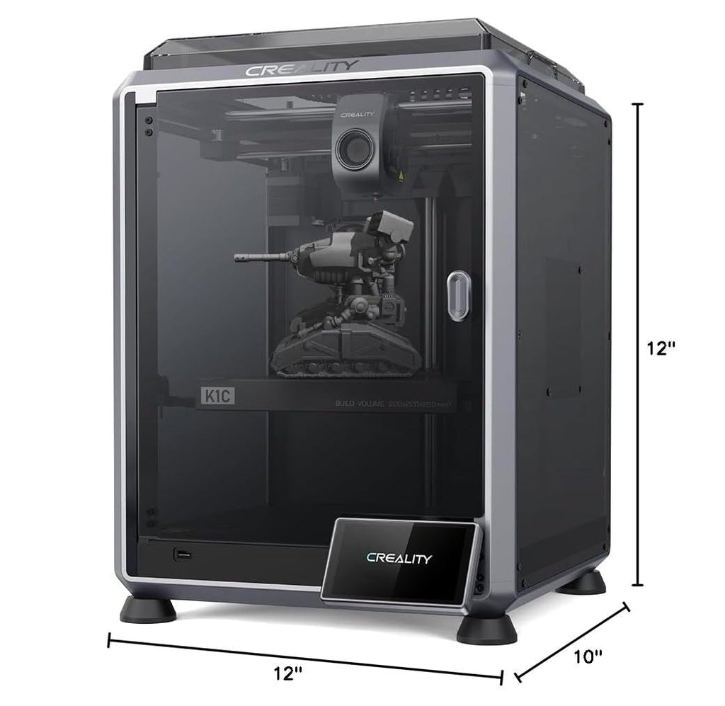 Creality K1C 3D Printer, 600mm/s High-Speed Core XY, Auto Leveling, 300℃ Direct Drive Extruder, Supports Carbon Fiber Filament, AI Camera & Cooling System