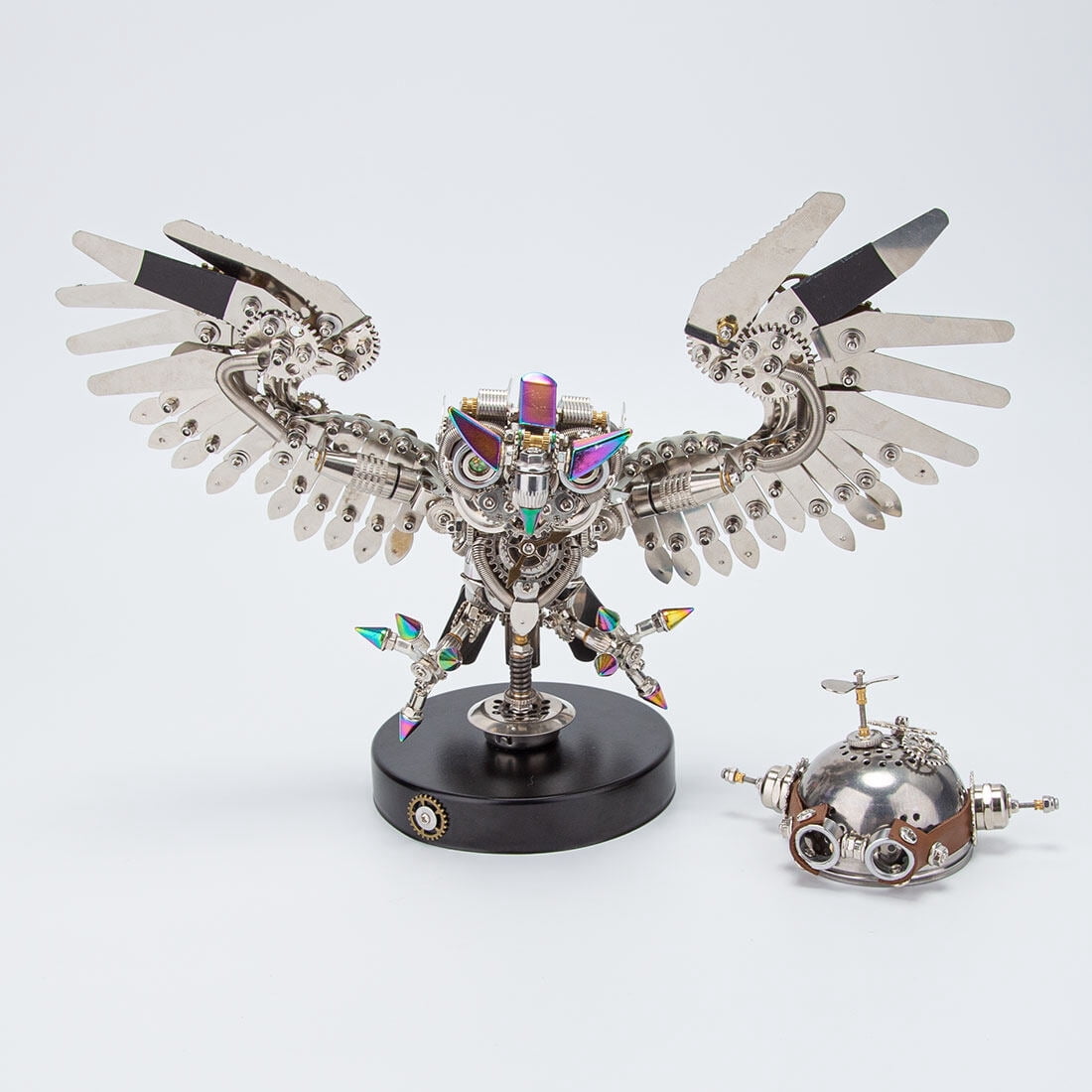 Lantern Fish 3D Metal Puzzle DIY Steampunk Assembly Kit, 700+PCS Mechanical Model with Movable Fins, Color-Changing Lamp & Collectible Gift for Adults & Teens