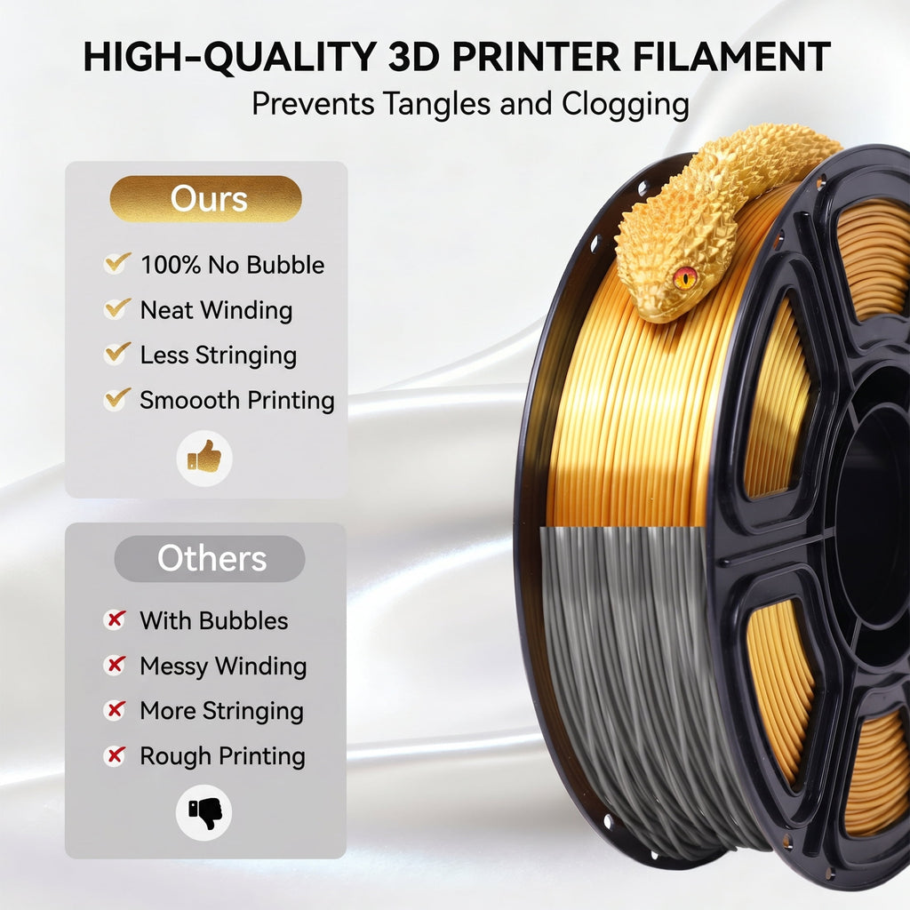 Epelay PLA Plus 3D Printer Filament, 1.75mm, 3 x 1kg Spools, Black, White & Gray, Compatible with Most FDM Printers